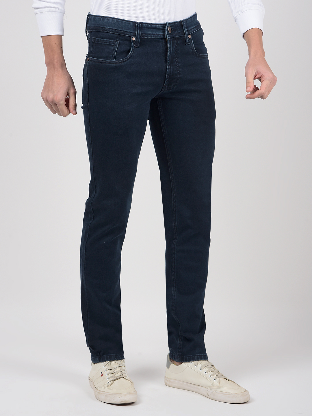 Numero Uno Men Solid Dark Blue Jeans